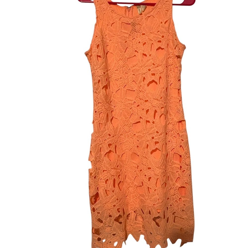 Chic Orange Lace Dress